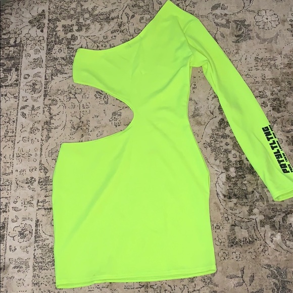 Neon Lime Dress - Picture 2 of 3